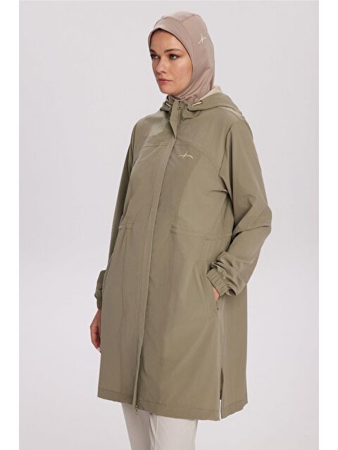 Haşema Active H-Per Fit Kapüşonlu Gizli Fermuarlı Mint Tesettür Yürüyüş Ceketi Act-39 - S000490406-1180