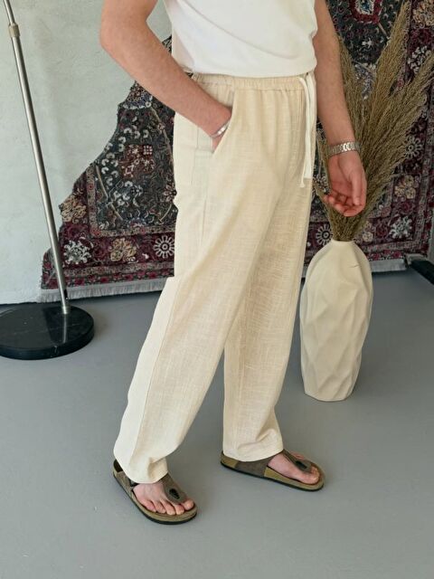 Jane's Erkek İthal Yıkamalı Keten Pantolon