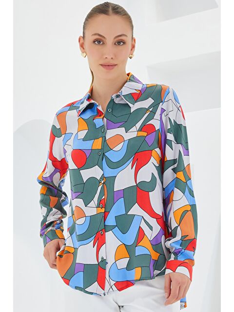 Bigdart 3721 Grafik Desenli Gömlek - E.Haki - S000085415-37302