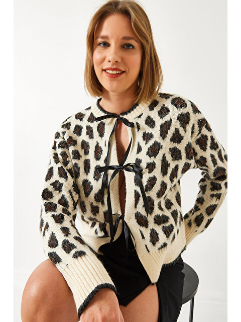 SHADE Kadın Leopar Desenli Triko Hırka - S000350246-19928