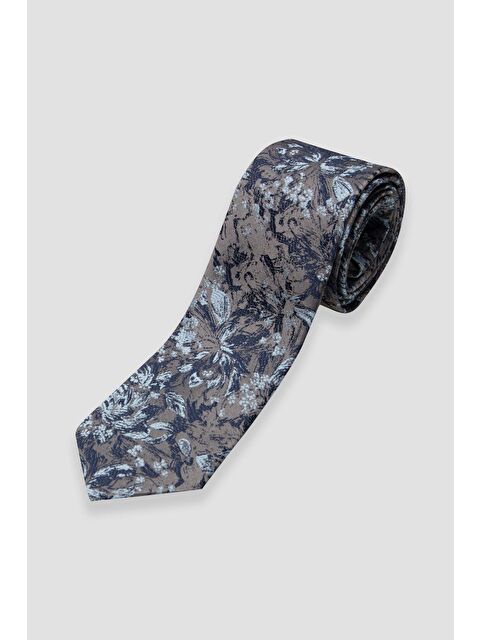 ABBATE Kravat 8 Cm Mikrofiber Polyester Açık Gri Erkek Desenli Kravat - S000438442-17308