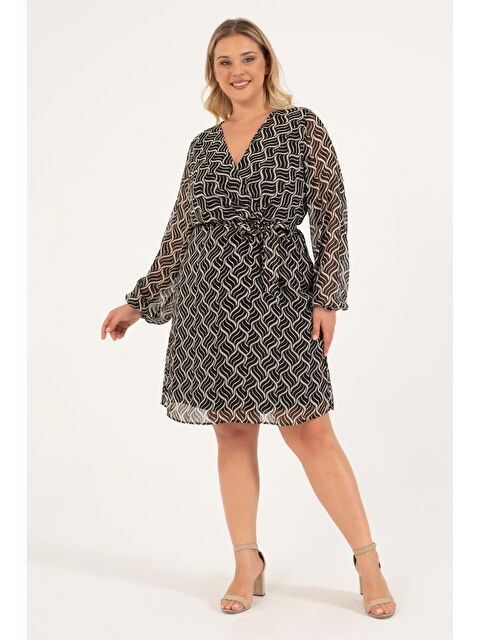 Mylinemoda Astarlı Şifon Anvelop Elbise - S000239223-19351