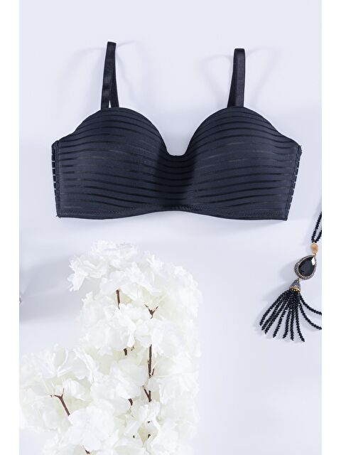 For You Moda Bütün Kap Siyah Straplez Sütyen - S000226486-19351