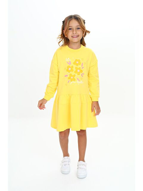 Toontoykids Kız Çocuk Baskılı Elbise