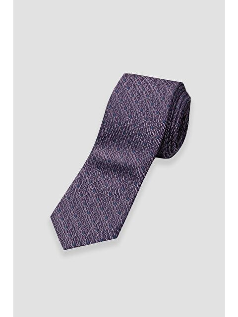 ABBATE Kravat 8 Cm Mikrofiber Polyester Mürdüm Erkek Desenli Kravat - S000438449-20036