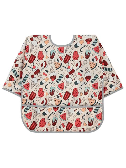 Civil Baby Dondurma Baskılı Uzun Kollu Mama Önlüğü - Gri Standart - S000504451-20600