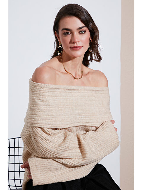 Lela Standart Fit Madonna Yaka Triko Kadın Kazak 4615216 - S000290949-19928