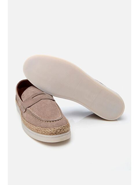 Yaya By Hotiç Erkek Süet Deri Bej Hasır Detaylı Günlük Loafer - S000444225-19928