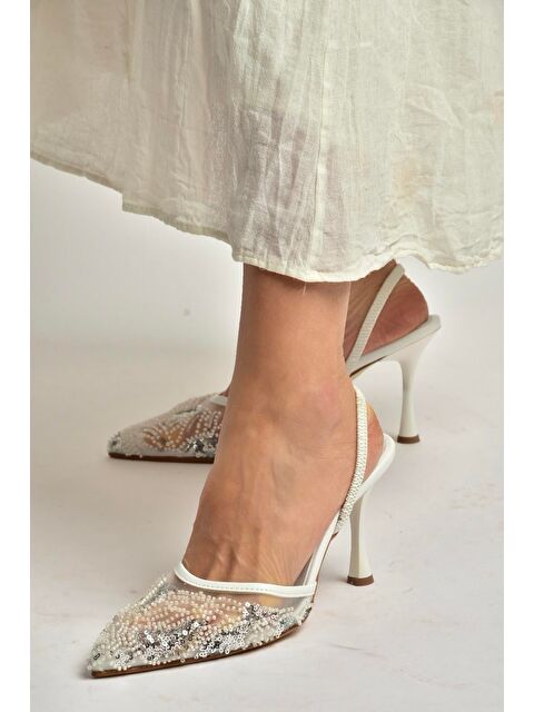 Fox Shoes Beyaz Kadın Topuklu Ayakkabı Y726493615 - S000531852-20063