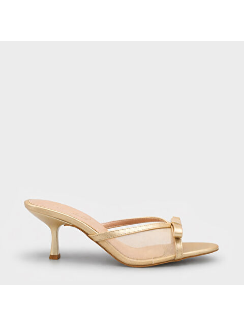 Capone Outfitters Robbi Sivri Burunlu Fileli Fiyonklu Orta Topuklu Kadın Terlik - S000516947-20076