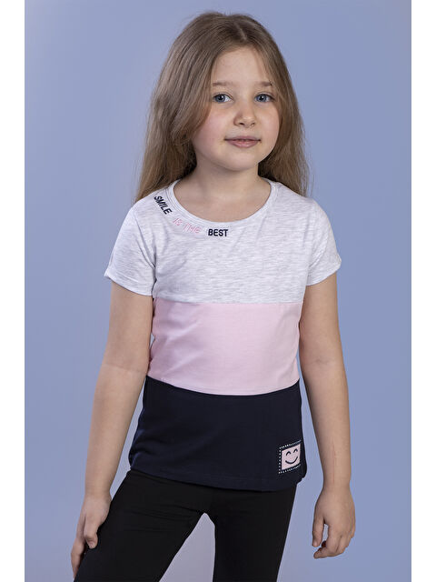 Toontoykids Kız Çocuk Garnili Nakış Detaylı Tişört