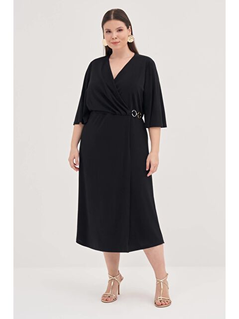 Mylinemoda Halka Detaylı Kruvaze Elbise - S000239230-19351