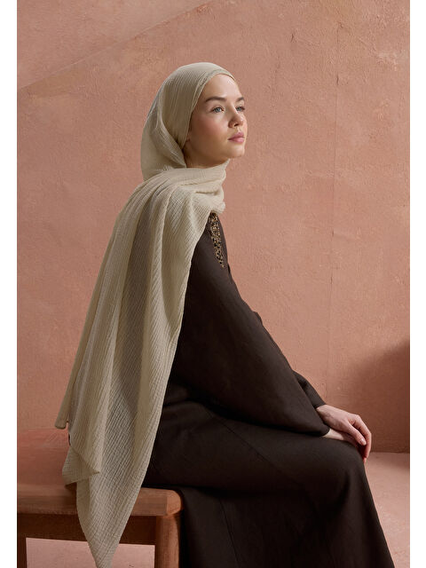 Fresh Scarfs Modal Krinkıl Şal Naturel Bej - S000420277-26406