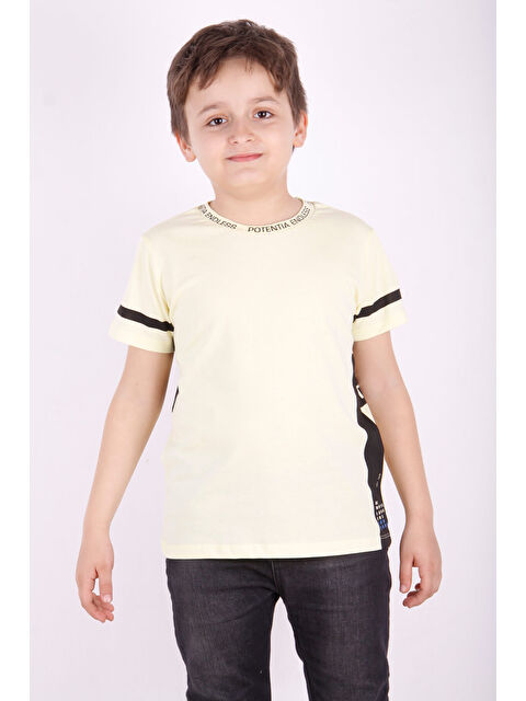 Toontoykids Erkek Çocuk Yaka ve Arkası Baskı Detaylı Tişört - S000417934-20072