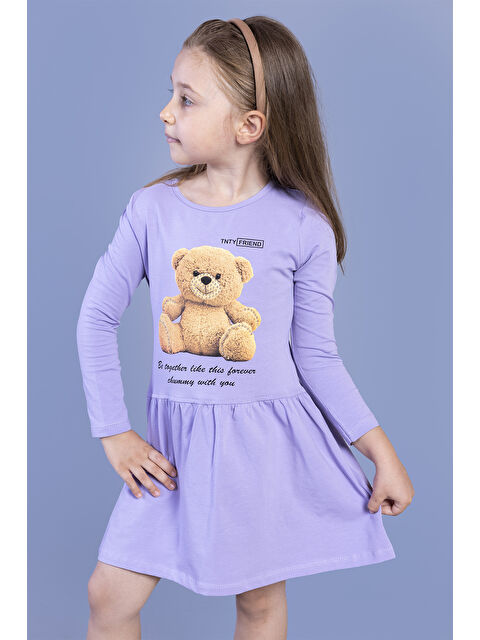 Toontoykids Kız Çocuk Ayıcık Baskılı Elbise - S000420089-19999