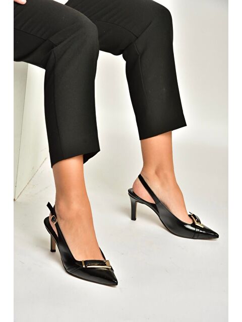 Fox Shoes Siyah Kadın Topuklu Ayakkabı Y572110960 - S000531859-19351