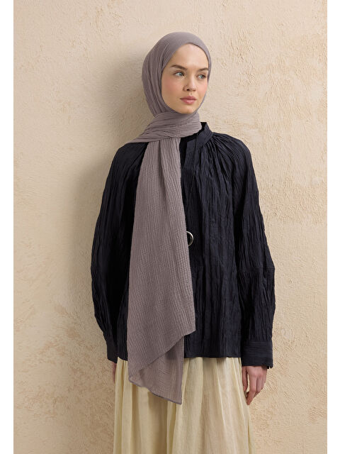 Fresh Scarfs Modal Krinkıl Şal Metalik Gri - S000420277-24196