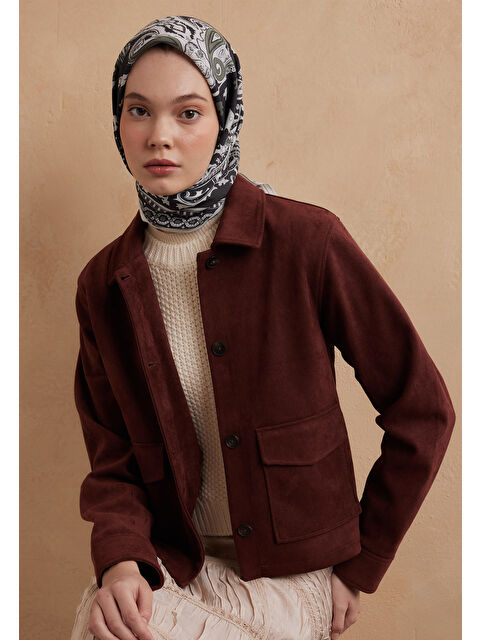 Fresh Scarfs Lena Desen Pamuk İpek Eşarp Antrasit - S000423155-6352