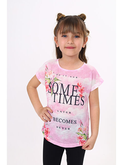 Toontoykids Kız Çocuk Sometimes Baskılı Tişört