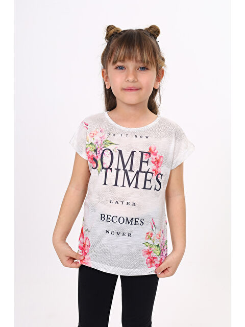 Toontoykids Kız Çocuk Sometimes Baskılı Tişört