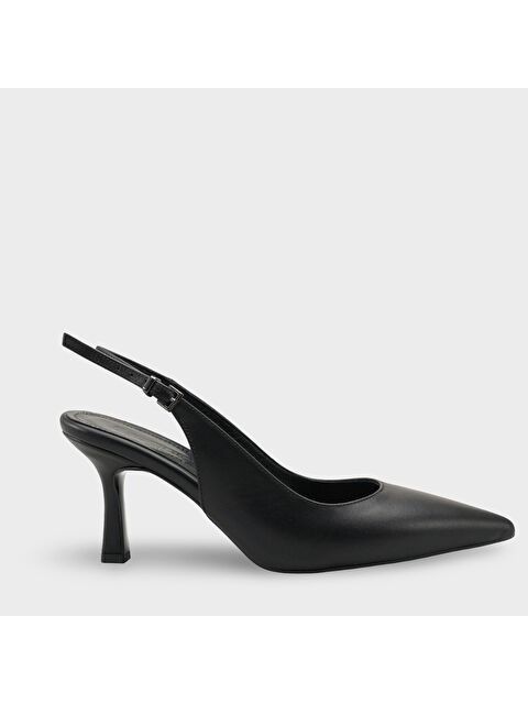 Capone Outfitters Steffi Hakiki Deri Sivri Burunlu Orta Topuklu Yandan Tokalı Arkası Açık Kadın Ayakkabı - S000530330-19351