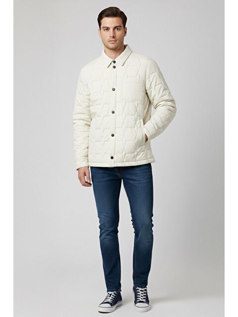 Sabri Özel Giotelli Taş Regular Fit Gömlek Yaka Desenli Erkek Mont Ceket - S000524440-25636