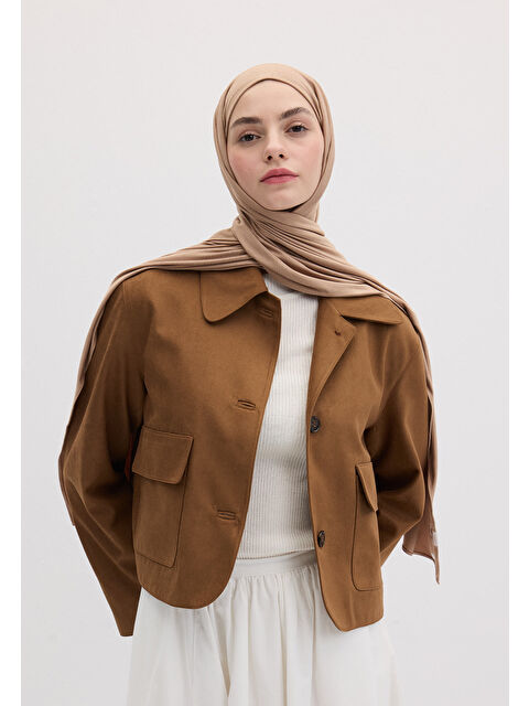 Fresh Scarfs Bambu Penye Şal Fındık Kabuğu - S000420294-6829