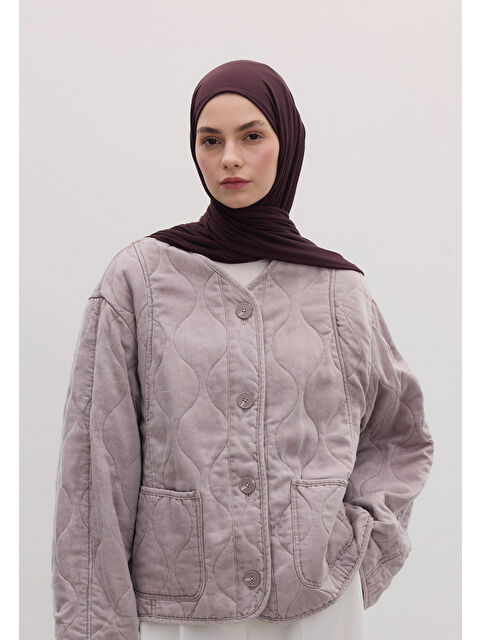 Fresh Scarfs Bambu Penye Şal Koyu Mor - S000420294-9232