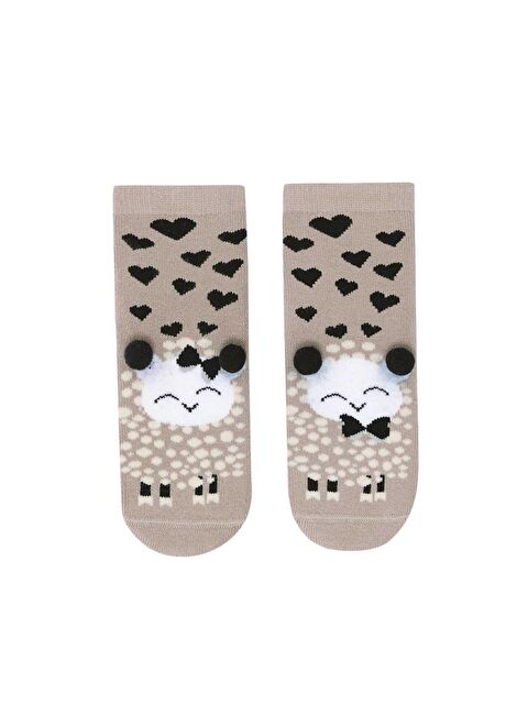 Katia And Bony Bebek Sevimli Kuzucuk Desenli Soket Çorap Bej - S000144380-19928