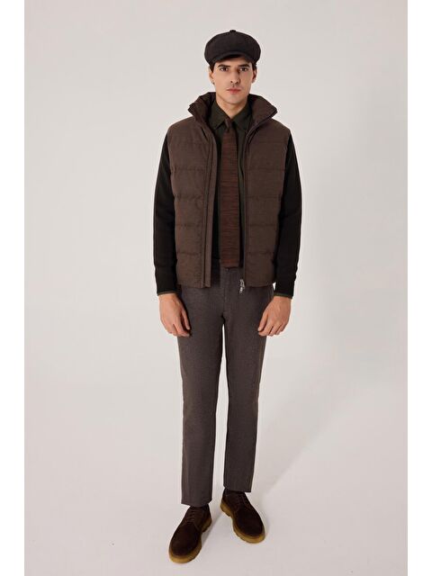 Sabri Özel Gri Regular Fit Dik Yaka Yün Karışımlı Triko Mont - S000524442-20600