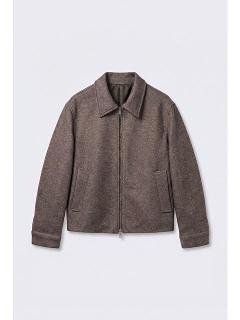 Abluka Online Erkek Relax Fit Kaşe Mont Kahve - S000497629-19413