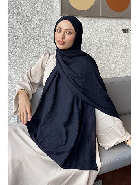 Lamelif Comfort Pamuk Şal Lacivert - S000529583-21164