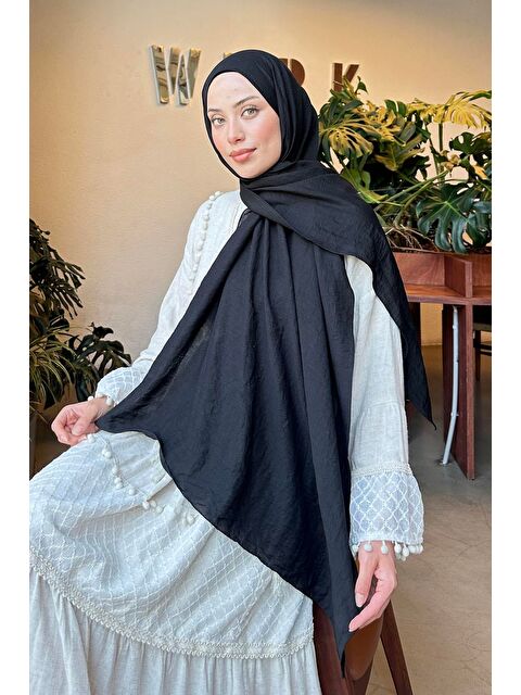 Lamelif Comfort Pamuk Şal Siyah - S000529583-19351