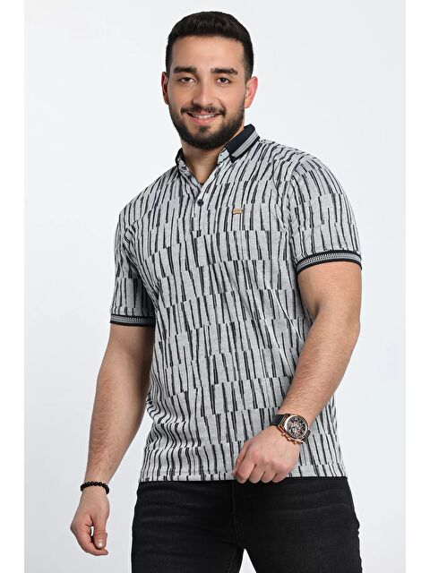 Mishar İtalia Erkek Desenli Elastanlı Polo Yaka Tişört - S000303303-21164