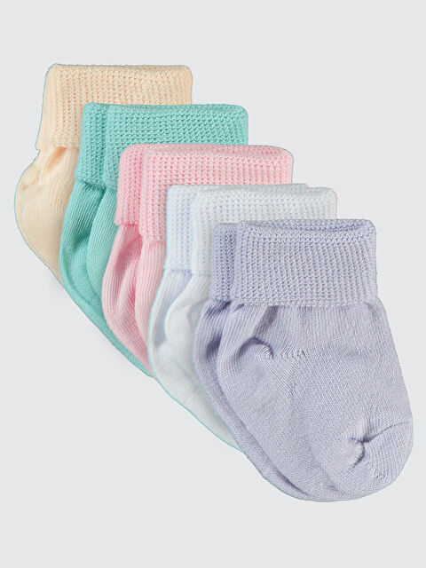 Civil Baby Kız Bebek 5'li Çorap Set 6-12 Ay Lila - S000360909-17878