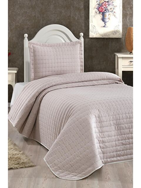 Çeyiz Diyarı Dublin Tek Kişilik Kapitoneli Yatak Örtüsü Cappucino - S000496476-19413