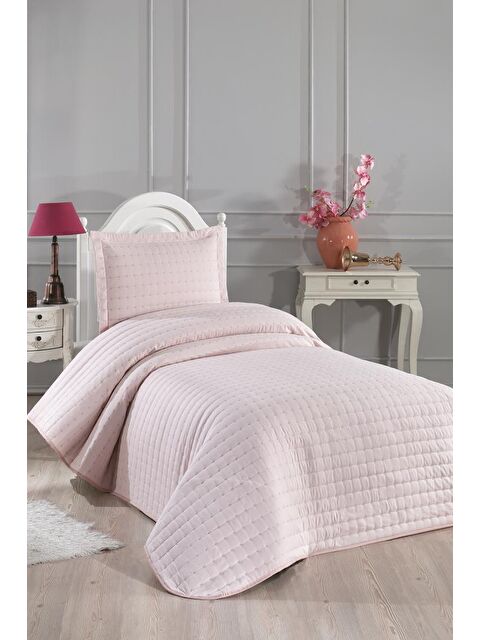 Çeyiz Diyarı Dublin Tek Kişilik Kapitoneli Yatak Örtüsü Pudra - S000496478-7152