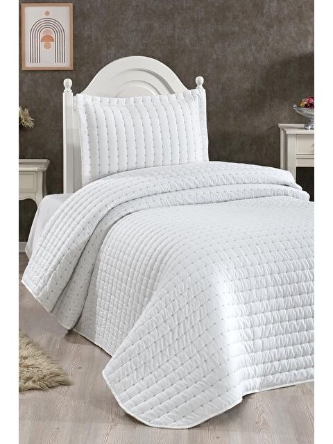 Çeyiz Diyarı Dublin Tek Kişilik Kapitoneli Yatak Örtüsü Krem - S000496482-19966