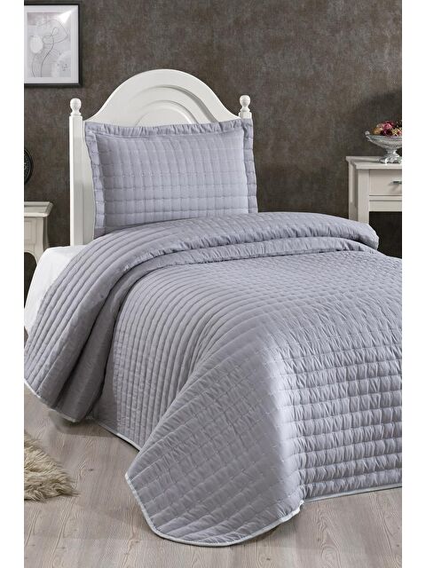 Çeyiz Diyarı Dublin Tek Kişilik Kapitoneli Yatak Örtüsü Gri - S000496486-20600