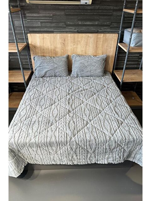 Çeyiz Diyarı Ivy Çift Kişilik 220x240 cm Yatak Örtüsü Gri - S000496481-20600