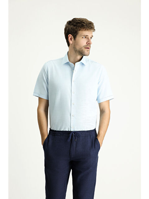 Kiğılı Kısa Kol Regular Fit Desenli Pamuklu Gömlek - S000408577-17437