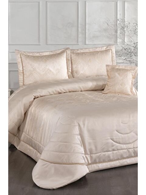 Çeyiz Diyarı İnferno Elyaf Dolgulu Çift Kişilik 250x255 Cm Yatak Örtüsü Krem - S000496485-19966
