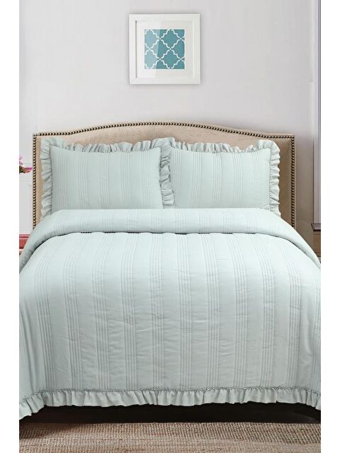 Çeyiz Diyarı Hülya Elyaf Dolgulu Tek Kişilik 190x250 Cm Yatak Örtüsü Gri - S000496488-20600