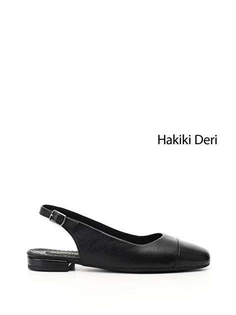 GÖNDERİ(R) Kadın SİYAH Arkası Açık Hakiki Deri Babet - S000493538-19351