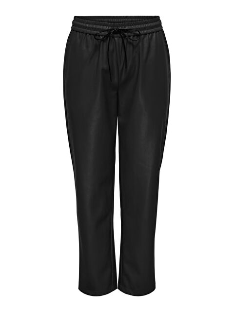 Only Onlhero Loose Fit Yüksek Bel Bağcıklı Deri Pantolon 15331694 - S000375675-19351