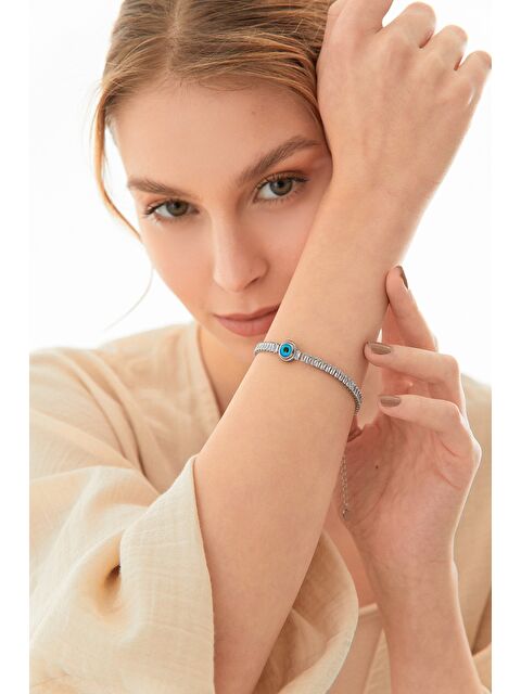 Fullamoda Nazar Boncuğu Detaylı Su Yolu Çelik Bileklik - S000348045-18105