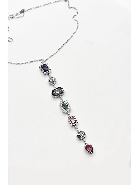 New Obsessions Kristal 7 Taşlı Şans Çakrası Çelik Kolye - S000363478-18105