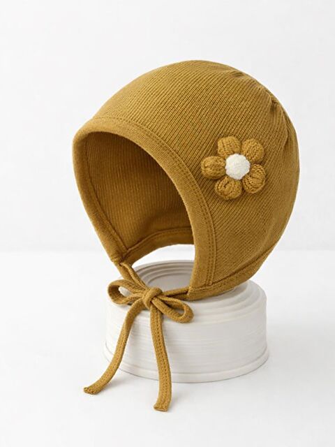 Civil Baby Papatya Oyuncaklı Bebe Şapka Bere ve Setler - Hardal Standart - S000503464-20074