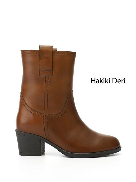 GÖNDERİ(R) Kadın KAHVERENGİ-TABA Kalın Topuklu Hakiki Deri Bot - S000493545-37323