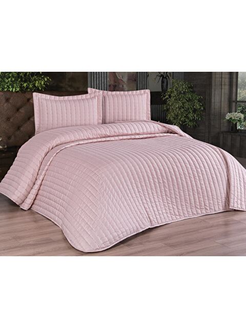 Çeyiz Diyarı Dublin Çift Kişilik Kapitoneli Yatak Örtüsü Pudra - S000496504-7152